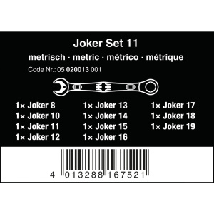 Wera Joker 6000 klucze płasko-oczkowe z grzechotką 11 sztuk