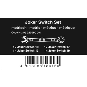 Wera klucze płasko-oczkowe z grzechotką i przełącznikiem Joker 6001 Set 4 sztuki