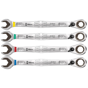 Wera klucze płasko-oczkowe z grzechotką i przełącznikiem Joker 6001 Set 4 sztuki