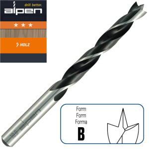 Alpen Holz TM 8 – zestaw wierteł do drewna 3–10 mm, 8 szt.