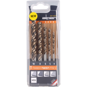 Alpen Timber Twist PTM 5 – wiertła do drewna 4–10 mm HSS | Narzędzia MagMar