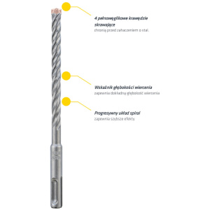 Alpen wiertła do betonu zbrojonego 5 /6/ 8x110 mm 6 /8 /10 /12x160 mm SDS-plus FORCE X 7 sztuk