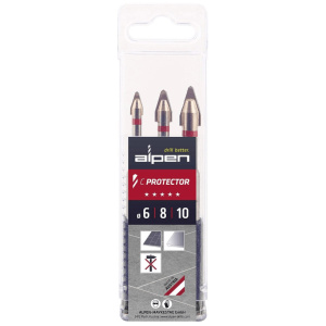 Wiertła do gresu 6–10 mm Alpen C Protector 3 szt. | Narzędzia MagMar