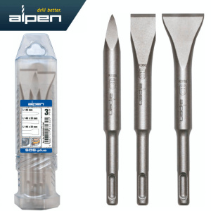 Alpen krótkie dłuta i szpic do kucia betonu SDS-plus 3 sztuki