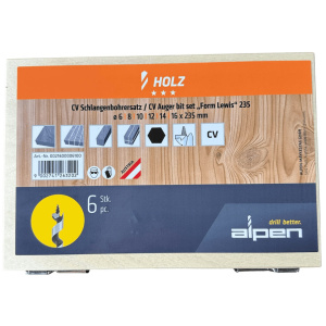 Zestaw wierteł śrubowych do drewna 6–16 x 235 mm Alpen | Narzędzia MagMar