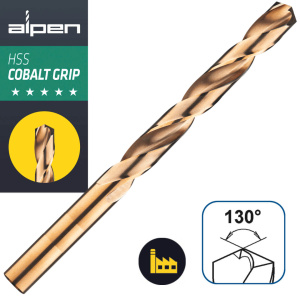 Alpen przemysłowe wiertła kobaltowe do metalu i stali nierdzewnej  1-13 mm HSS-Co Cobalt Grip KM 25 sztuk