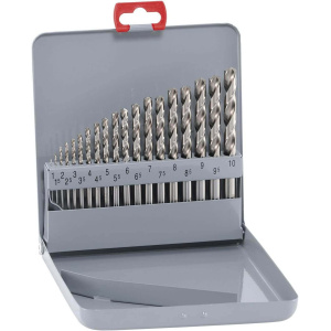 Alpen wiertła kobaltowe do metalu i stali nierdzewnej 1-10 mm DIN 338 HSS-Co Cobalt 19 sztuk