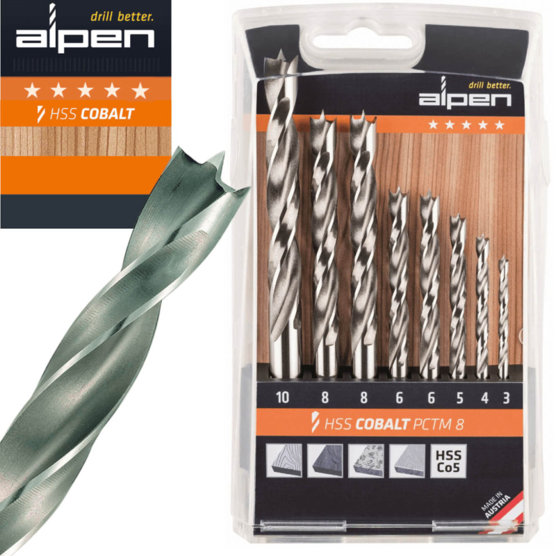 Alpen zestaw wierteł kobaltowych HSS Cobalt PCTM 3–10 mm, 8 sztuk | Narzędzia MagMar