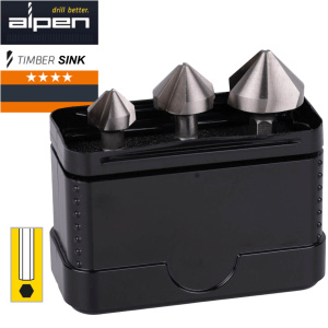 Alpen frez stożkowy 12,4/16,5/20,5 mm HSS TIMBER SINK 3 sztuki
