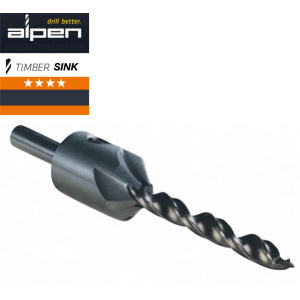 Alpen frez stożkowy z wiertłem 3–6 mm HSS TIMBER SINK, zestaw 4 szt. | Narzędzia MagMar