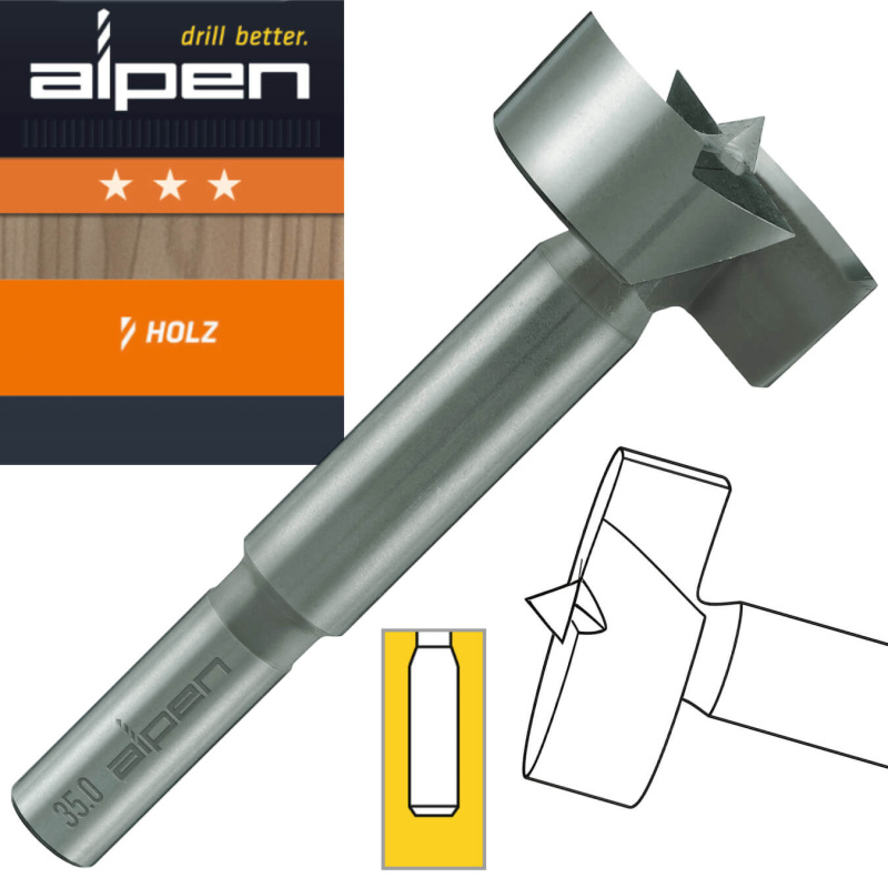 Wiertło puszkowe 45 mm Alpen chwyt 10 mm | Narzędzia MagMar
