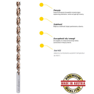 Długie wiertło do drewna 5x250 mm Alpen Timber Twist HSS | Narzędzia MagMar