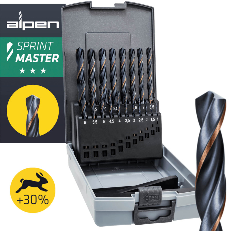 Zestaw wierteł do metalu 1–10 mm HSS Alpen Sprint Master KP 19 | Narzędzia MagMar