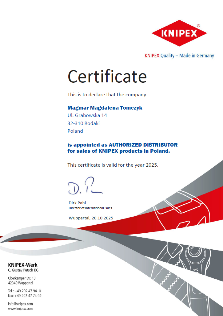Certyfikat Knipex